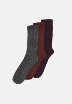 Pier One 3Pack - Sokker - Dark Green/Orange/Bordeaux