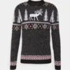 Pier One Wintery Christmas Jumper- Strikkegenser - Black