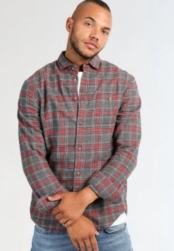 Pier One Skjorte - Grey/Coral