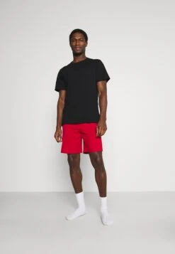 Pier One 3 Pack - Pyjamasbukse - Black/Mottled Dark Grey/Red