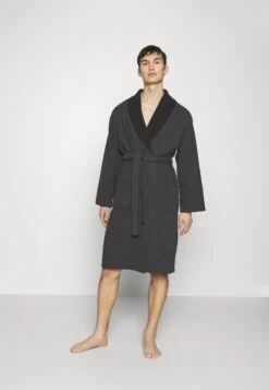 Pier One Shawl Towel Bathrobe - Badekåpe - Dark Grey