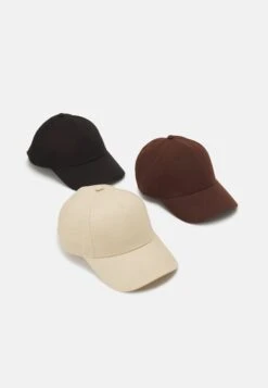 Pier One Unisex 3 Pack - Cap - Black/Dark Brown/Beige