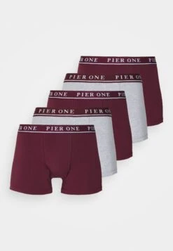 Pier One 5 Pack - Underbukse - Bordeaux/Mottled Grey