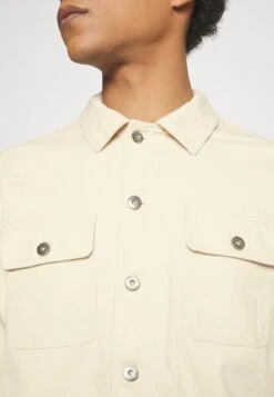 Pier One Undyed Twill- Jeansjakke - White -Pier One d72bf7cf76b04ba396f021941020b1bc