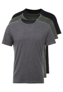 Pier One 3 Pack - T-Shirts - Black/Grey/Green -Pier One df840033a7f04afda15f16c48ba7762b