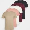 Pier One 5 Pack - T-Shirts - White/Beige/Bordeaux 1 Pier One 5 Pack - T-Shirts - White/Beige/Bordeaux -Pier One e6daffffaf7146419f6e19248e6b0262